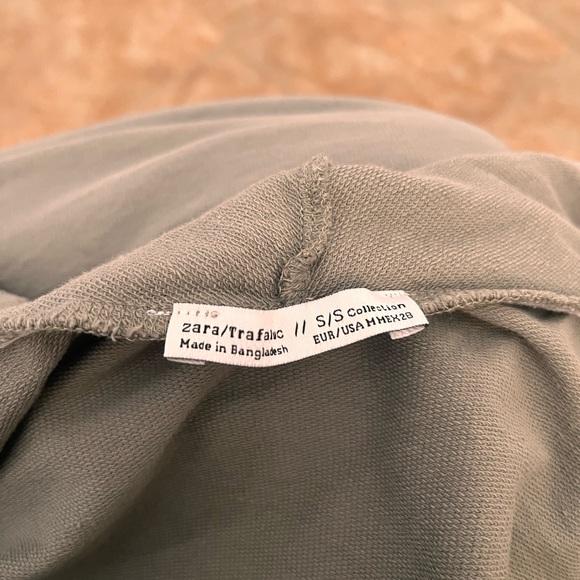 Zara Trafaluc Sweater Open Front Green Size S Waterfall Drape Front - Picture 4 of 5